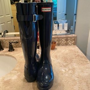 Navy gloss Hunter Rain Boots